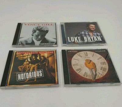 Set 4 Country Music CDs Luke Bryan Vince Gill Dwight Yoakum Confederate Railroad