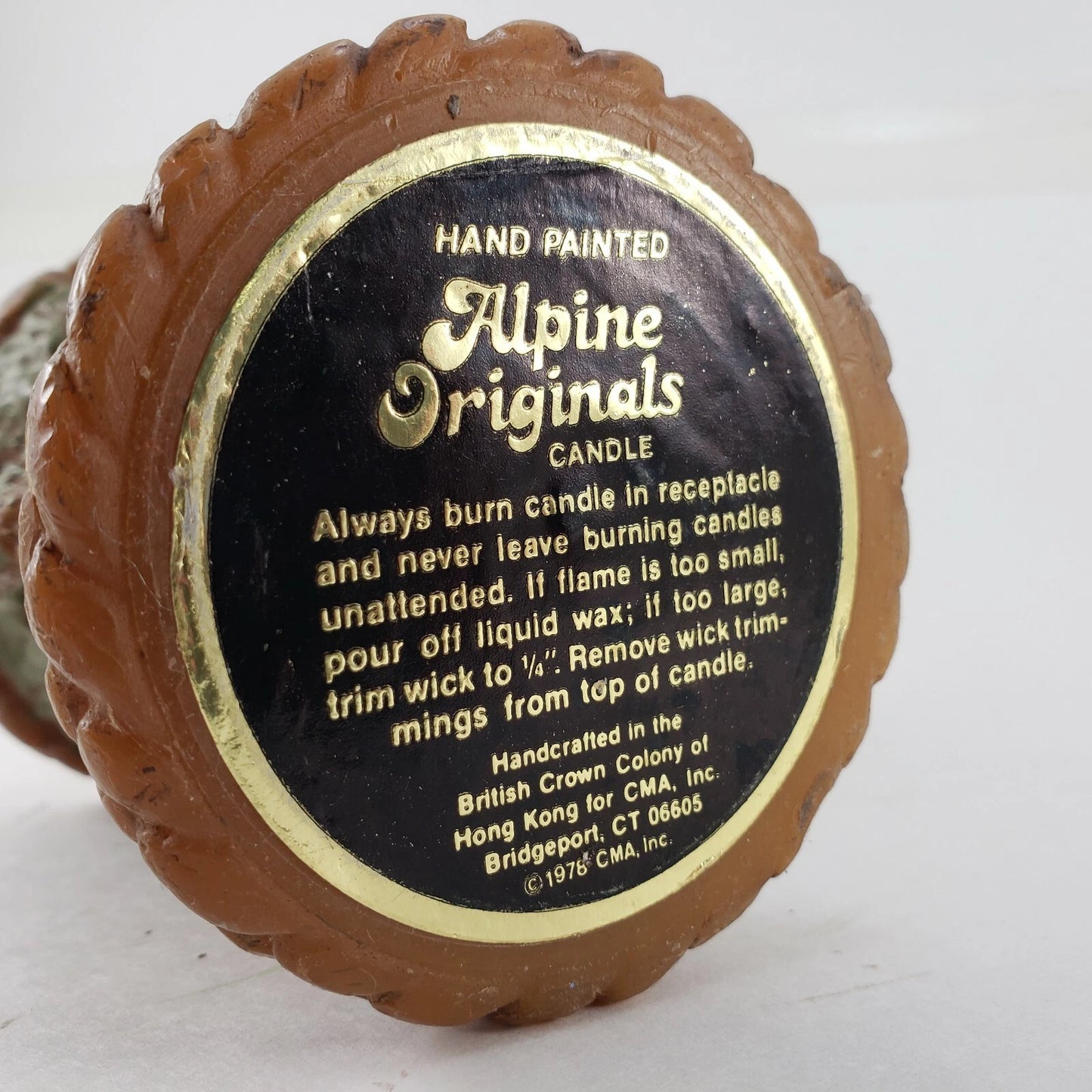 2 Alpine Originals Pillar Candles 1978 Kids Dog Doll Lamb Hand Painted Hong Kong