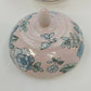 Chinese Hand Painted Porcelain Covered Bowl Pink Blue Floral Ginger Pot Jar Vtg