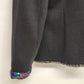 Laura Ashley Women’s XL Black Blazer Jacket Textured Sequins Trim Career Coat