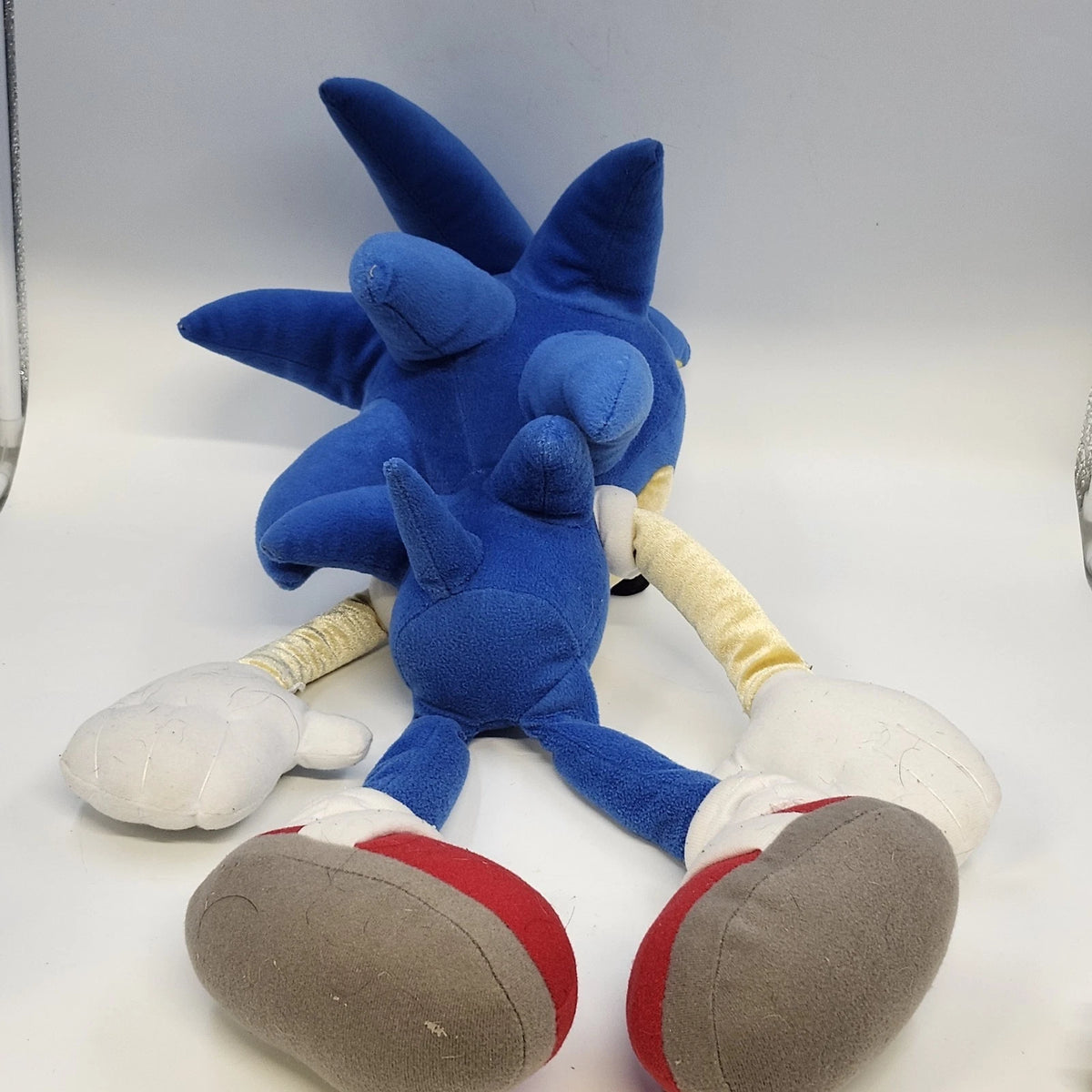 Sonic the Hedgehog Large Blue Plush Gold Arms Belly Stuffed Toy AS IS Repair