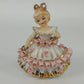 Bloomer Girl Porcelain Figurine Japan White Pink Ruffle Dress with Parasol Top