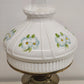Aladdin Kerosene-Electric Mantle Lamp Solid Brass Crystal Dogwood Glass Shade