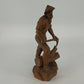 Hand Carved Natural Wood Man Woodcutter Lumberjack Figure 9" Folk Art Sculpture