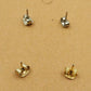 Set of 2 Gold Tone Cloisonné Stud Earrings Blue Floral & Butterfly