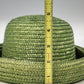 Green Natural Straw Sun Hat Women Rolled Brim Braided Round Crown Summer Garden