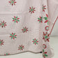 Christmas Tablecloth Red Green Poinsettia Polka Dot 116x62 Vintage Holiday