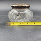 Antique Cut Crystal Hair Receiver Jar Silver Plate Lid 1920 Victorian Era
