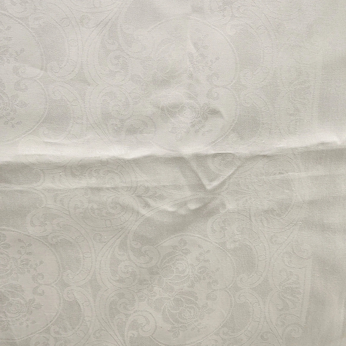 White Woven Damask Tablecloth Rectangular 100x66 Poly Cotton Floral Mi ...