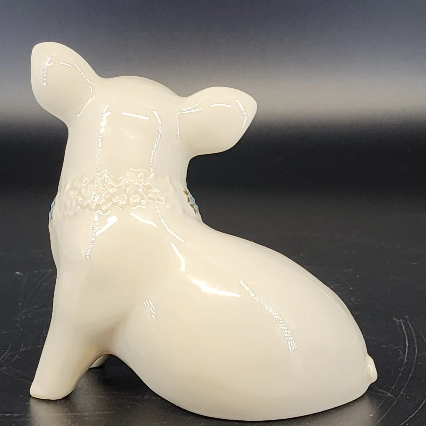 Lenox China Jewels Pig Figurine Porcelain Enamel Flowers & 24K Gold Leaves 4"