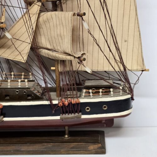 Assembled Model Cutty Sark Clipper Ship Wood Construction Canvas Sails 30" Long
