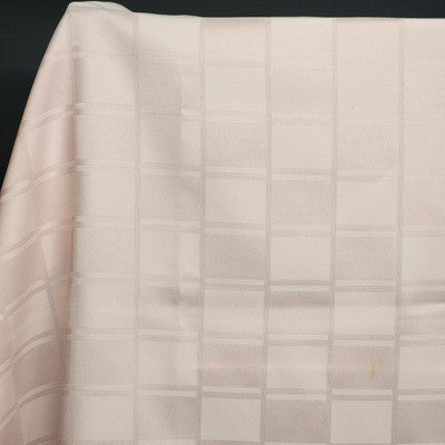 Rose Pink Tablecloth w Square Striped Windowpane Design Overlock Hem 51" Square