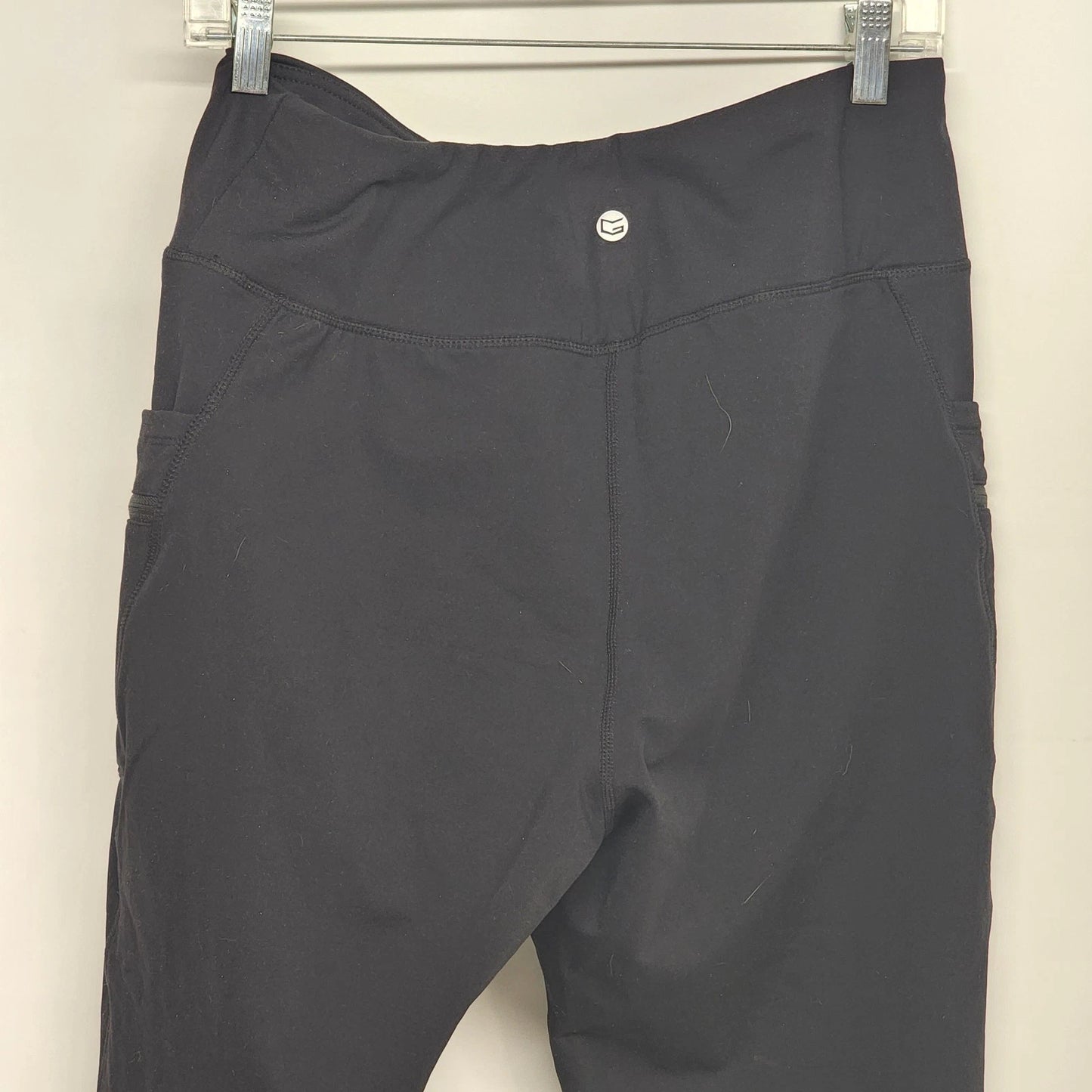 Women Gradual Sportswear Black Jogger Pants XXL High Elastic Waist Pockets 32x29