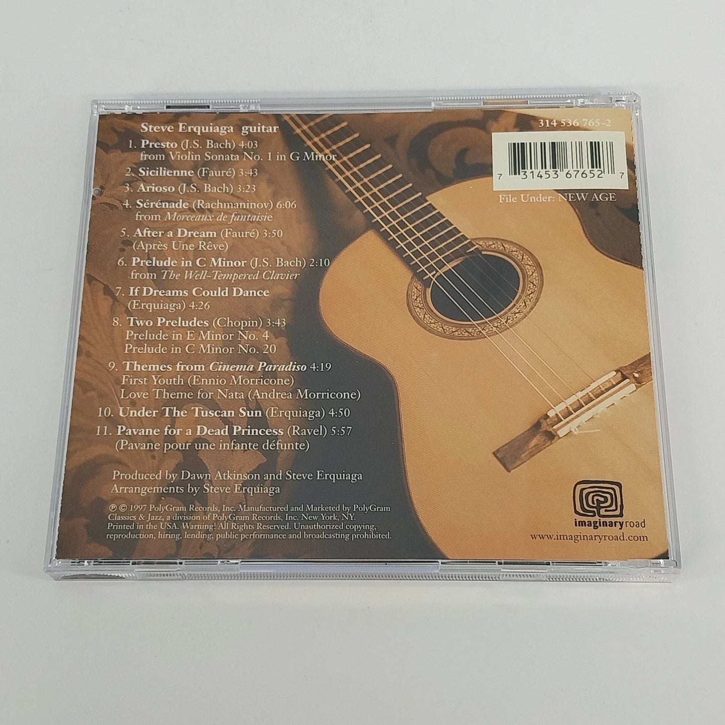 Steve Erquiaga Cafe Paradiso Guitar CD 1997 Imaginary Road New Age Instrumental
