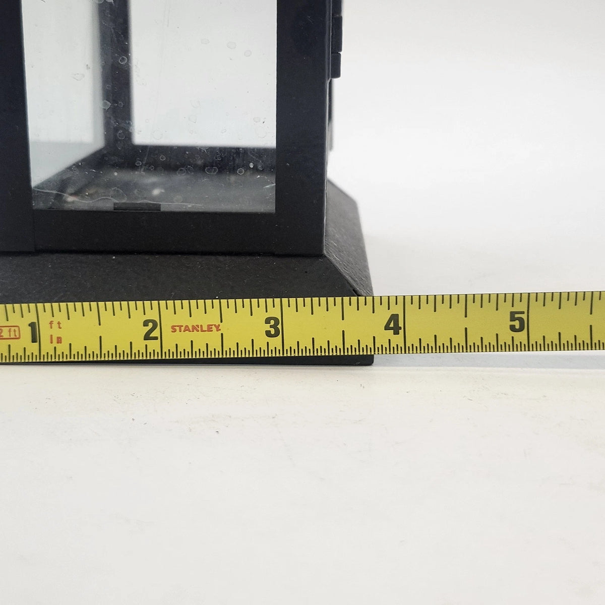Candle Lantern 13" Black Metal Glass Rustic Farmhouse Hanging Pagoda /Tabletop