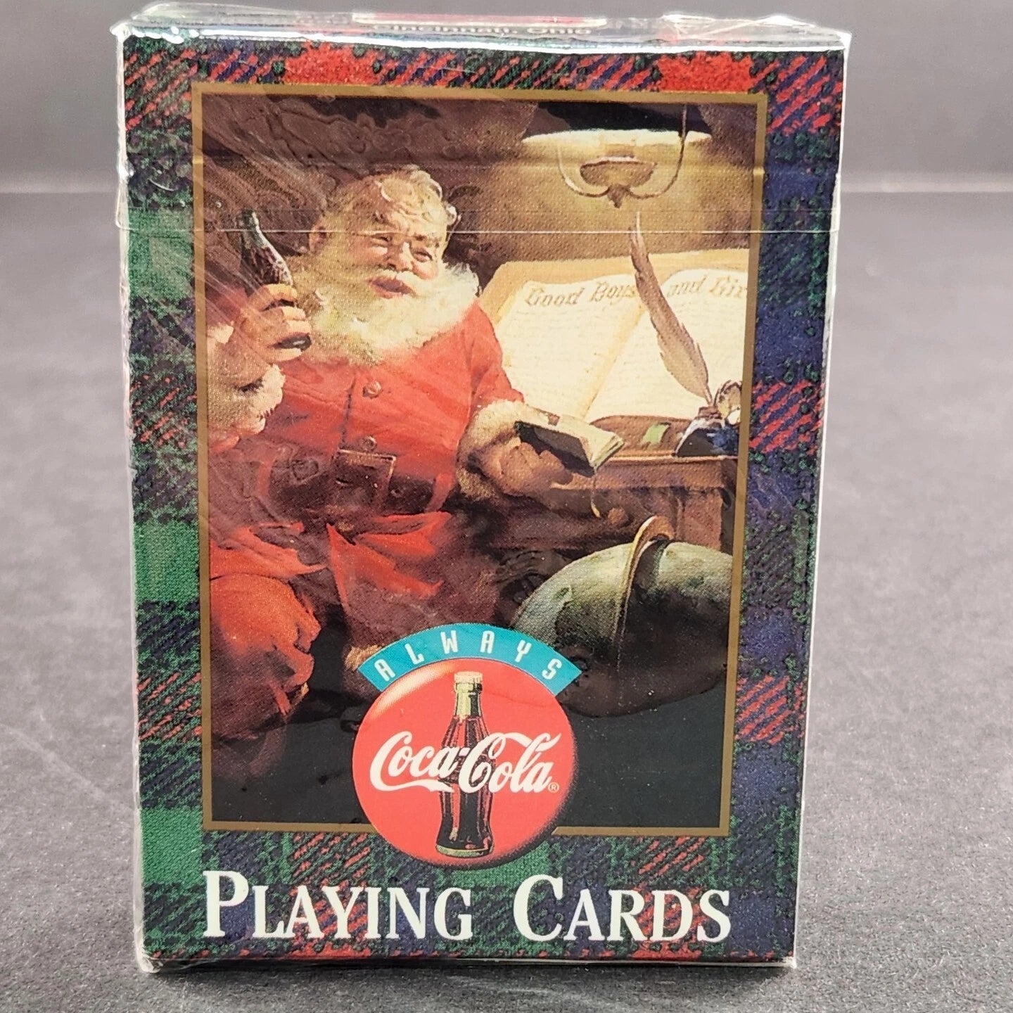 Coca-Cola Playing Cards 2 Decks in Collectible Santa Tin NIB Christmas Vintage