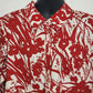 Avenue Stretch Women's Plus 18/20 Red White Tropical Floral Shirt Cotton Button