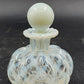 Fenton Glass Perfume Bottle White French Opalescent Lattice Optic Squat 4.25"