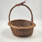French Wicker Woven Gathering Basket Picnic Basket with Handle Farmhouse Cottage