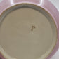 Pink Porcelain Biscuit Cookie Jar Bowl Covered Butterfly Birds Transfer Vintage