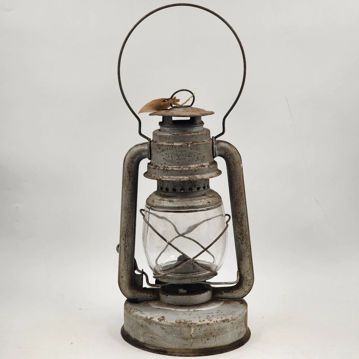 Antique Sta-Lit Kerosene Lantern Warren Stamping Original 14" Farmhouse Light