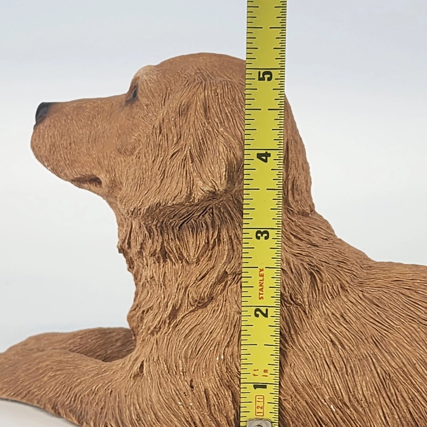 Sandicast Golden Retriever Sculpture Sandra Brue Hand Painted Figure 10.5" 1983