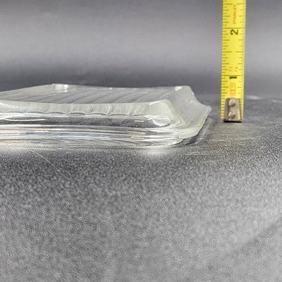 Pyrex 502-C Ribbed Lid Cover Clear Rectangle Glass Refrigerator Dish 6.8"x4.25"