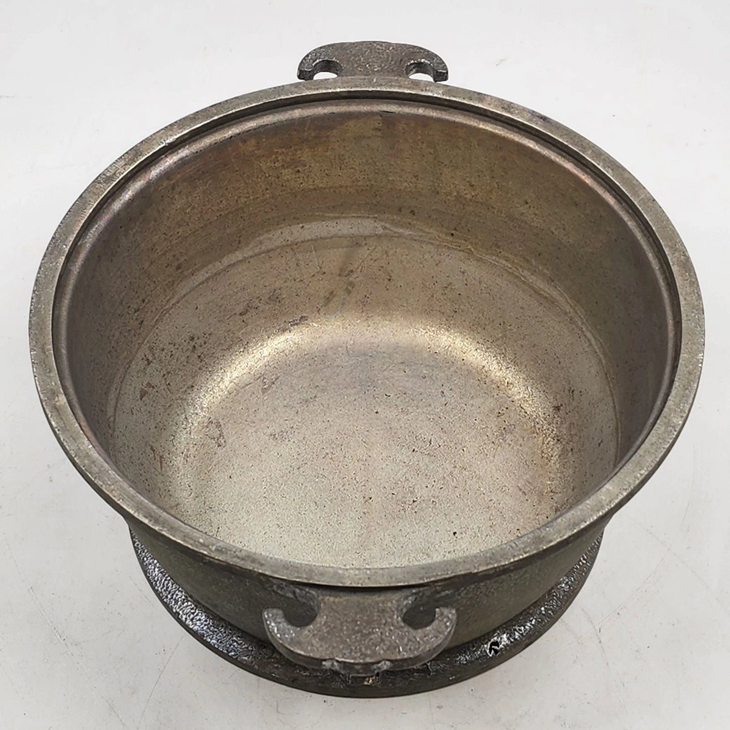 Guardian Service Cast Aluminum Casserole 9.5" Round Pot Glass Lid Handles 1940's