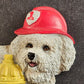 Bichon Frise Refrigerator Magnet Fire Hydrant Dog Figurine Willabee Ward MBI