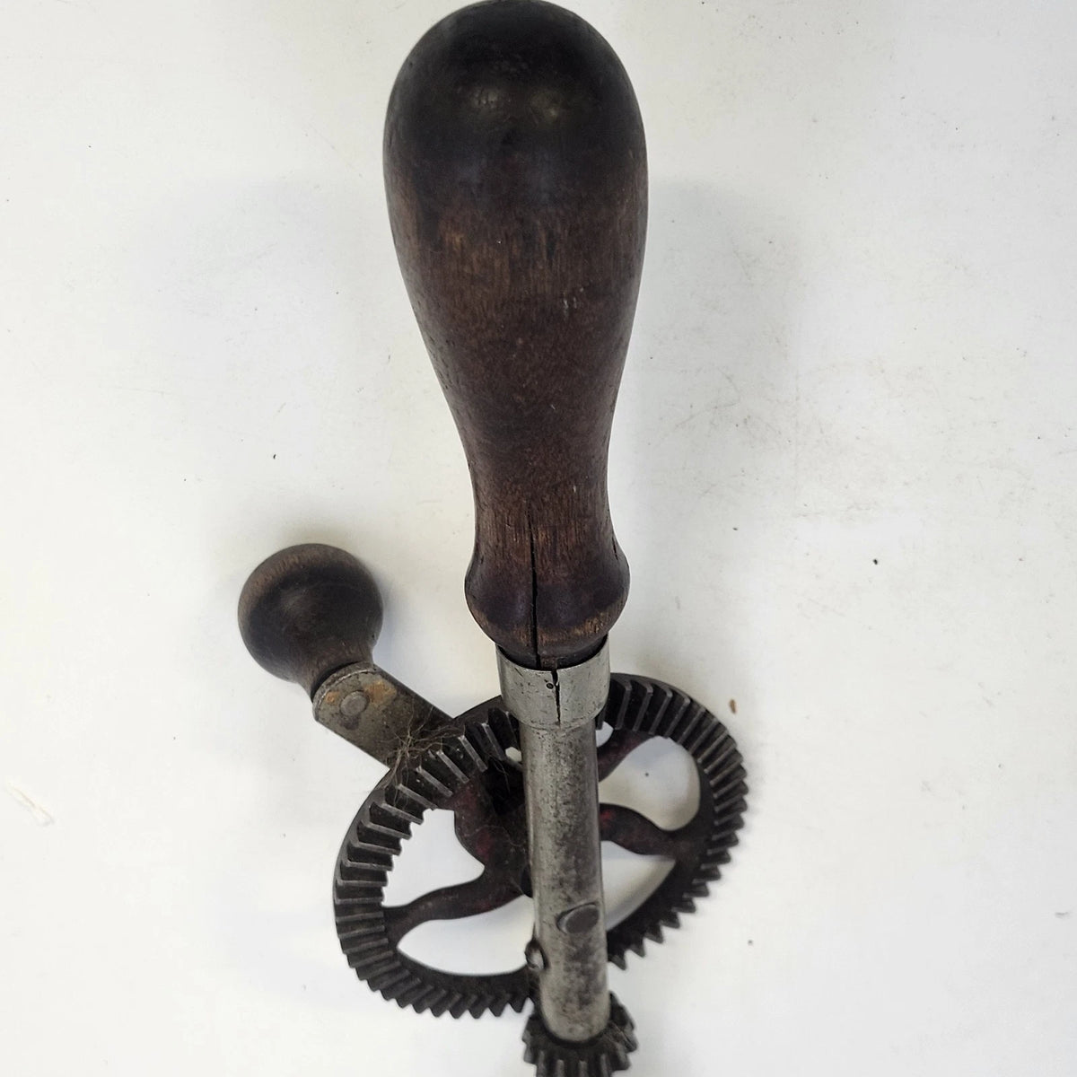 Millers Falls No. 94 Egg Beater Hand Drill 11" Wood Handle Rotary Drill Vtg USA