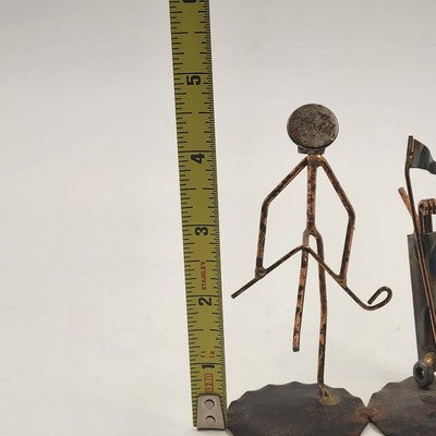 Golfer Breaking Club Rock Creek Metal Craft Art Sculpture 4.5" Vintage