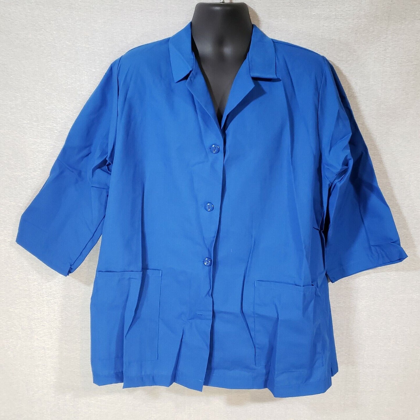 Royal Blue Women's Smock XL Fame Fabrics K72 ¾ Length Sleeves Counter Coat