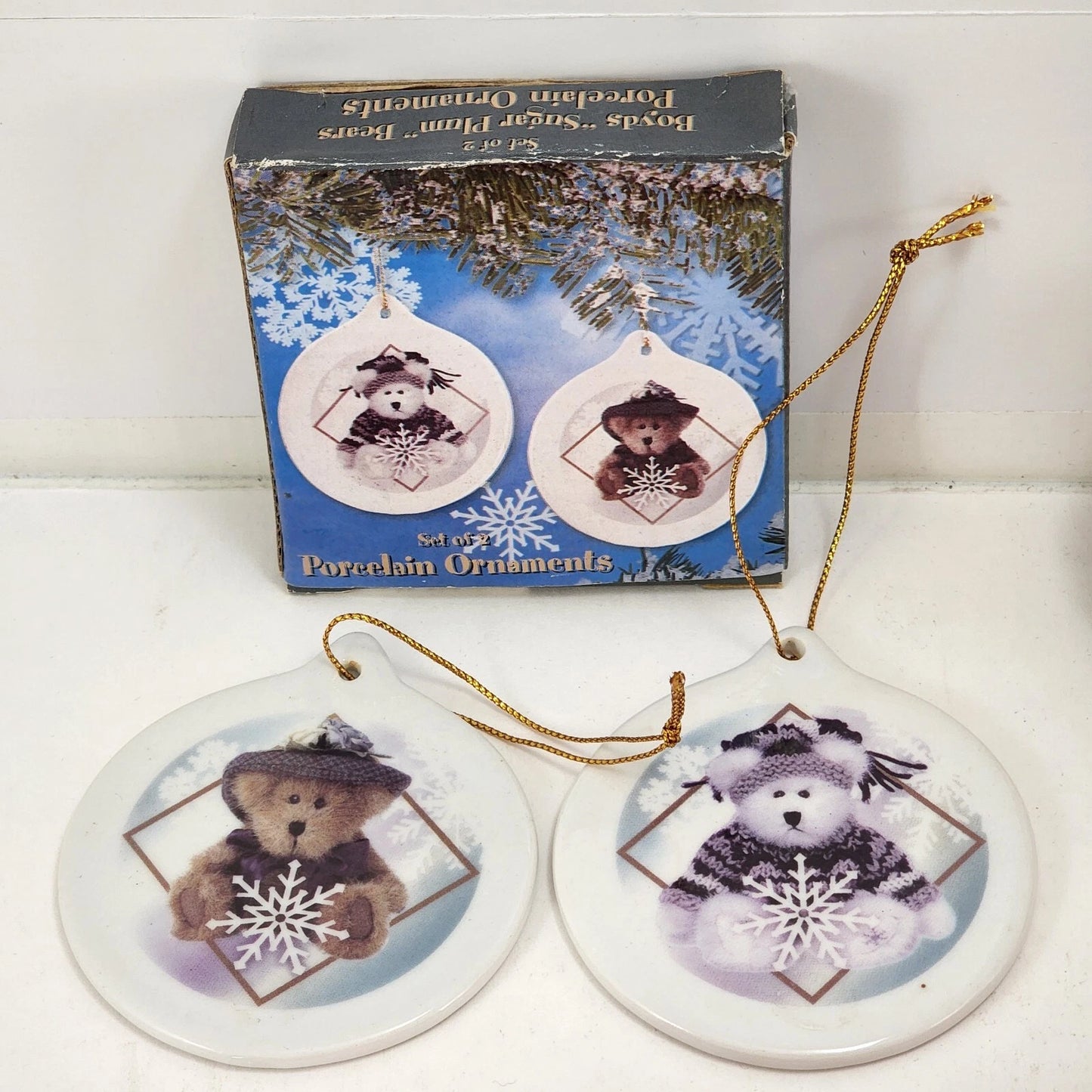 Christmas Holiday Ornament Lot 14 pcs + Tin Coal Mix Boyds Bear Rockwell Apples