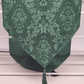 Green Linen Table Runner With Attached Tassels Minor Stain Lightly Used Vintage