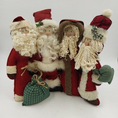 4 Santa Claus Talented Friends United We Stand Table Topper Felt Completed Kit