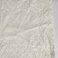 Set of 2 White Rectangle Lace Table Runners w Floral Doilies Scalloped Edge 33.5"