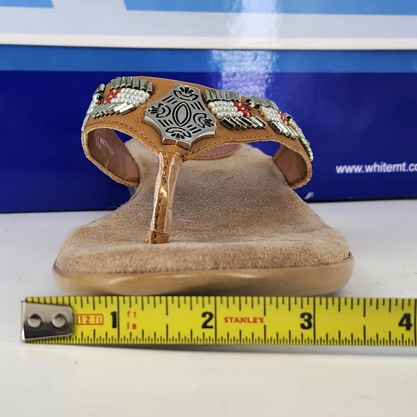 Cliffs White Mountain Inca Sandals Womens 8 Brown Beaded Boho