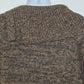 Carol Rose Brown And Black Sweater 3 Button Cowl Neck Size XL Fringe Bottom