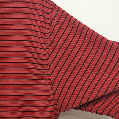 Grand Slam Golf Shirt Mens XL/XG Red Polo Black Pin Stripe Button 100% Polyester