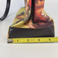 Artisan Canvas and Leather Tote Bag Lady on Boardwalk Graphic Art Purse Unique