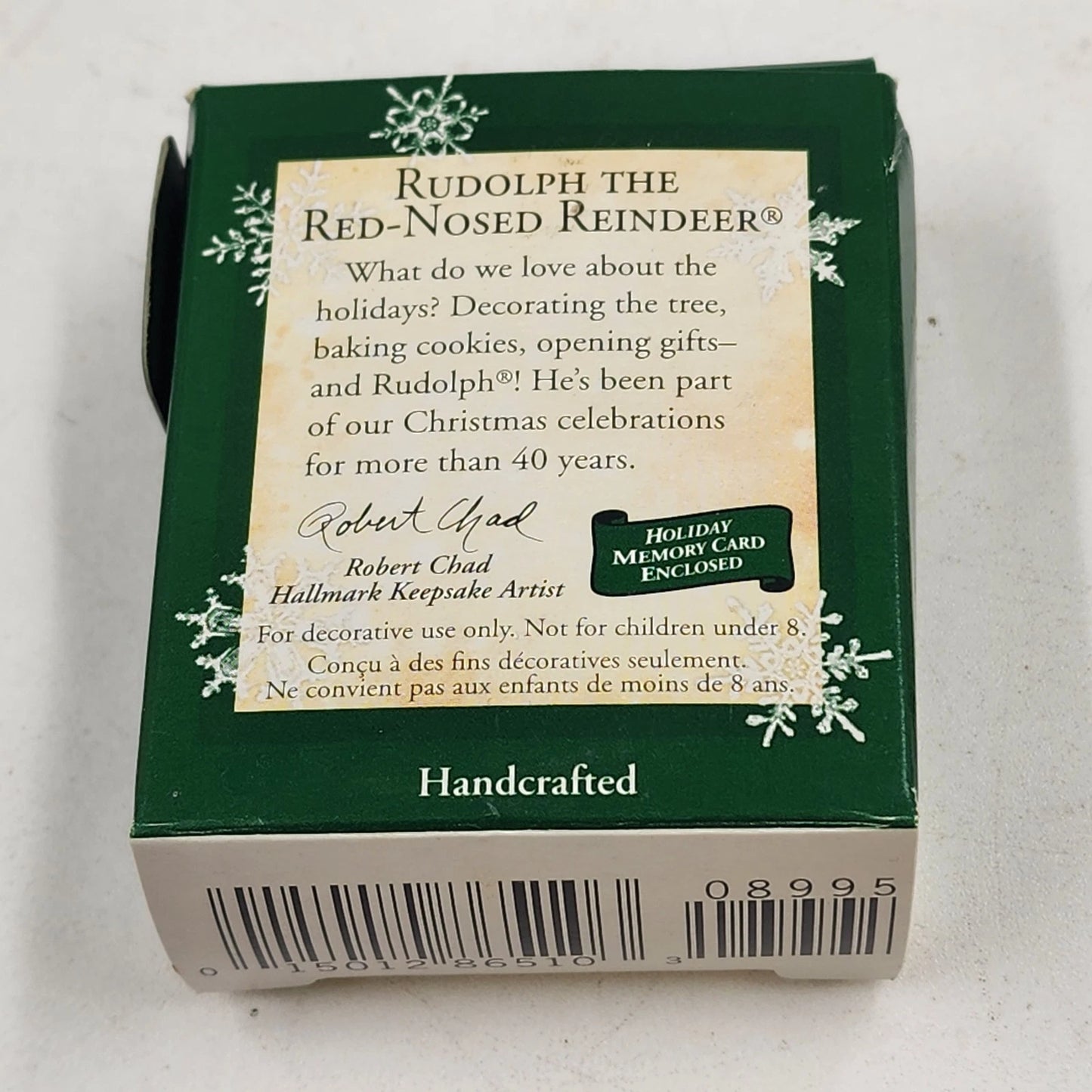 2 Hallmark Keepsake Miniature Ornaments 2000's Santa's Wittle Helper and Rudolph