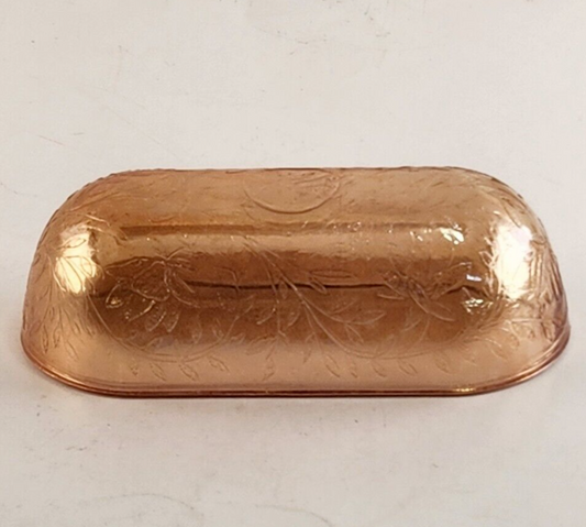 Jeanette Glass Butter Dish Lid ONLY Louisiana Marigold Flora Gold Vintage