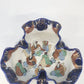 Japanese Imari Porcelain Ruffled Bowl 6" Cobalt Blue & Gold Gilt Floral Vintage