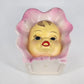 Napco Baby Girl Head Vase Pink Bonnet Ceramic Japan Vintage