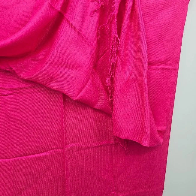 Pashmina Shawl Wrap Bright Pink Oversized Scarf 26x68" 70% Cashmere 30% Silk Vtg