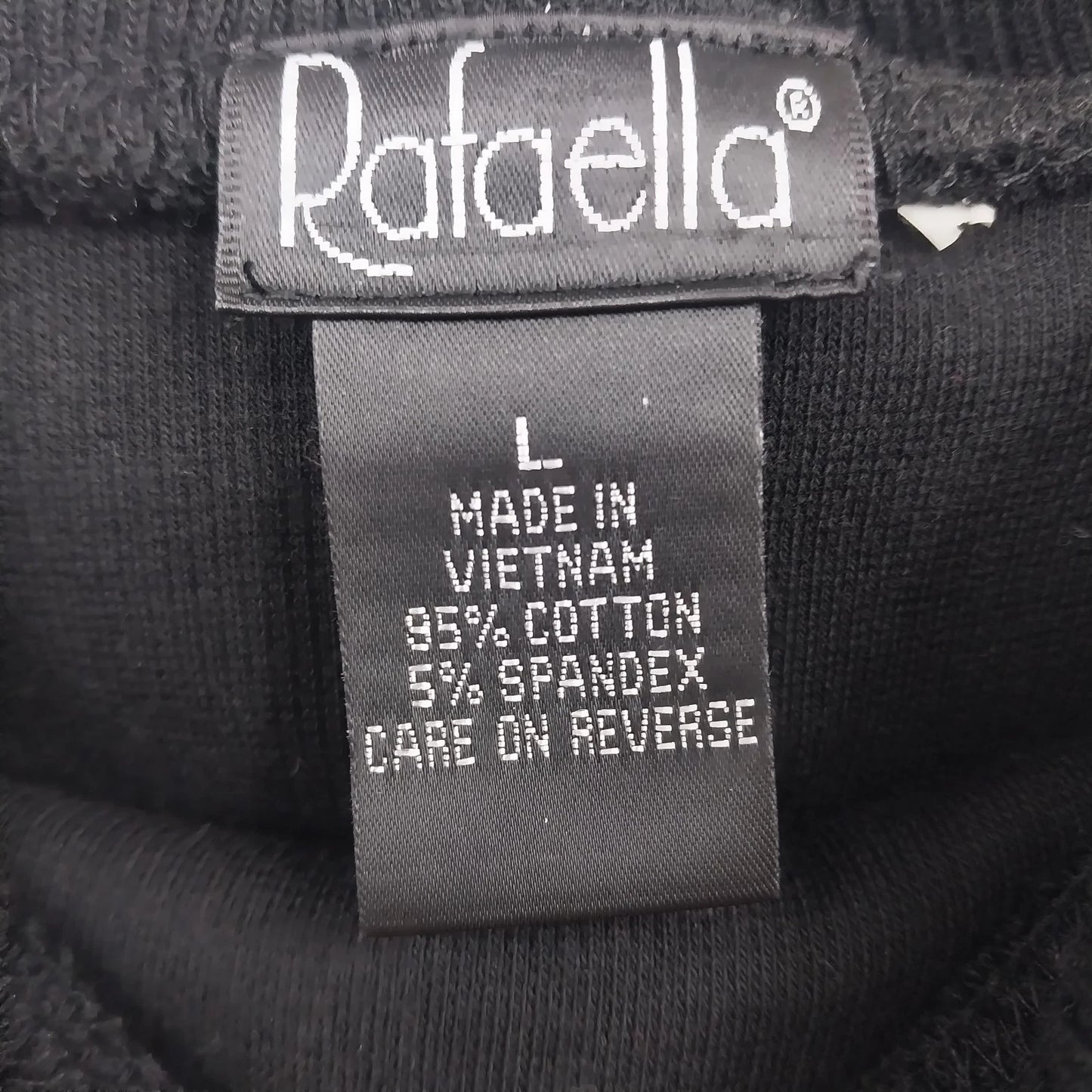 Rafaella Black Mock Neck Sleeveless Knit Top Womens Large Cotton Blend Vietnam