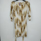 CL♡22 Tie Dye Dress Gold White Roll-Tab Sleeve Waist Tie Women's Large