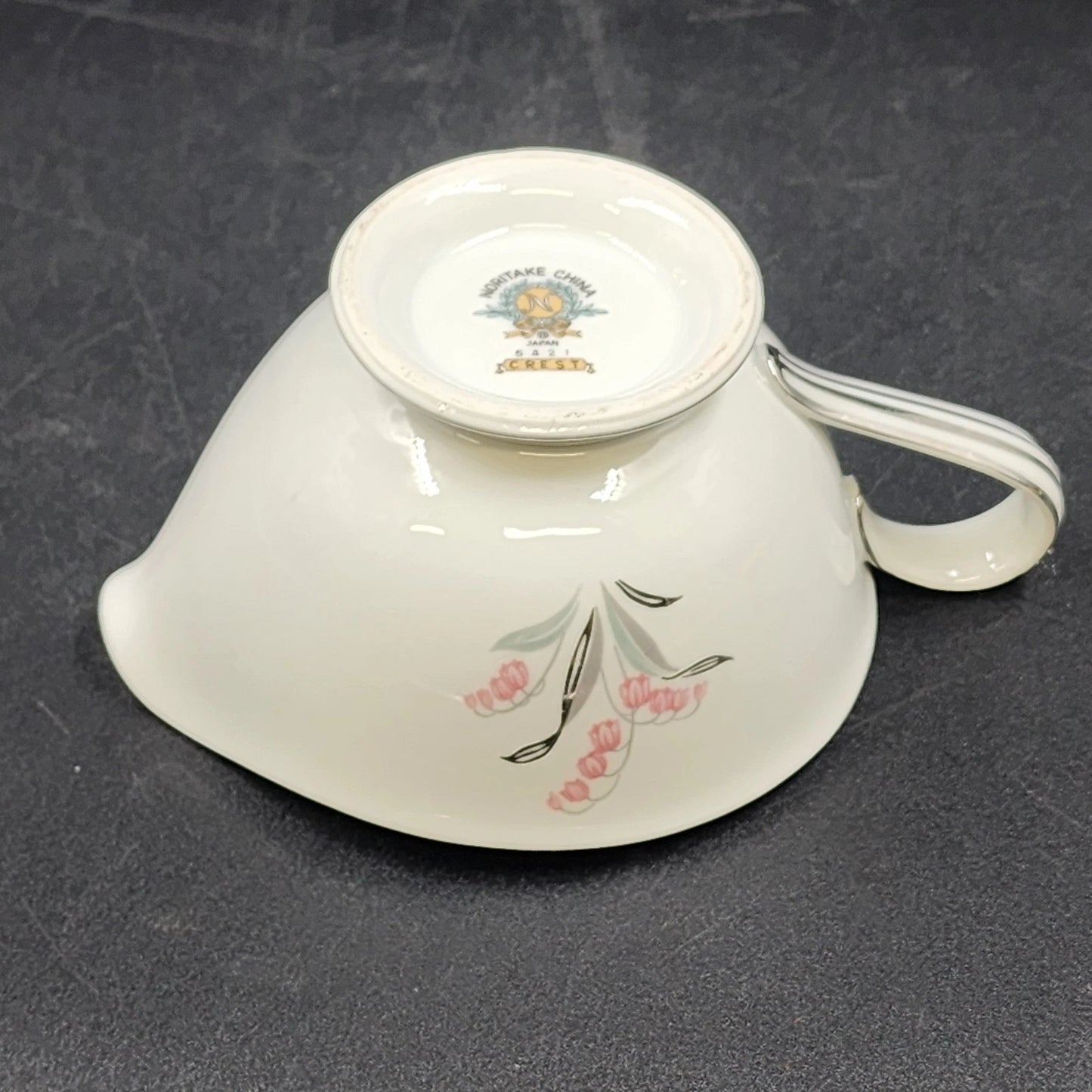 Noritake Crest 8 oz Creamer Lily of the Valley 5421 Platinum Trim Vtg Fine China