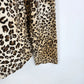 Studio Works Cheetah Print Turtleneck Sweater Women's Large Cotton Long Sleeve