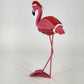 Christmas Flamingo Figurine 11" Resin & Wire Pink Holiday Decor Knit Coat & Hat